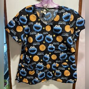 Cookie Monster scrub top